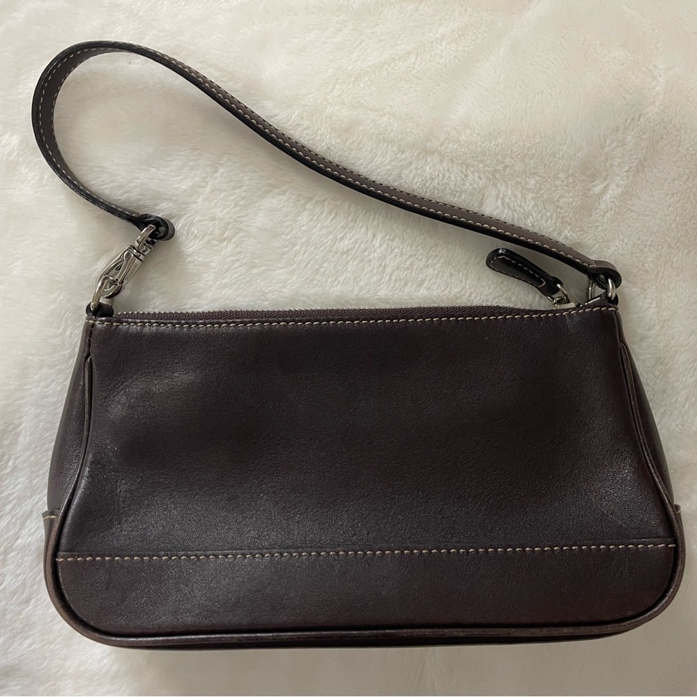 Vintage Coach Brown Leather Mini Shoulder Bag